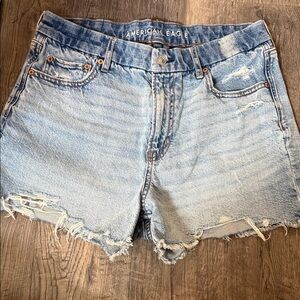 American Eagle Outfitters Distressed Light Blue Jean Shorts
